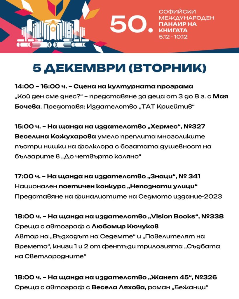 Софийски международен литературен фестивал 05.12.23