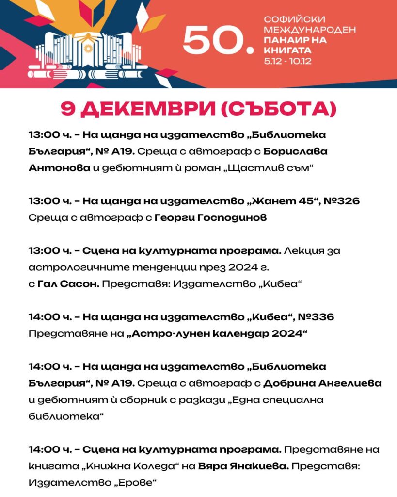 Софийски международен литературен фестивал 09.12.23