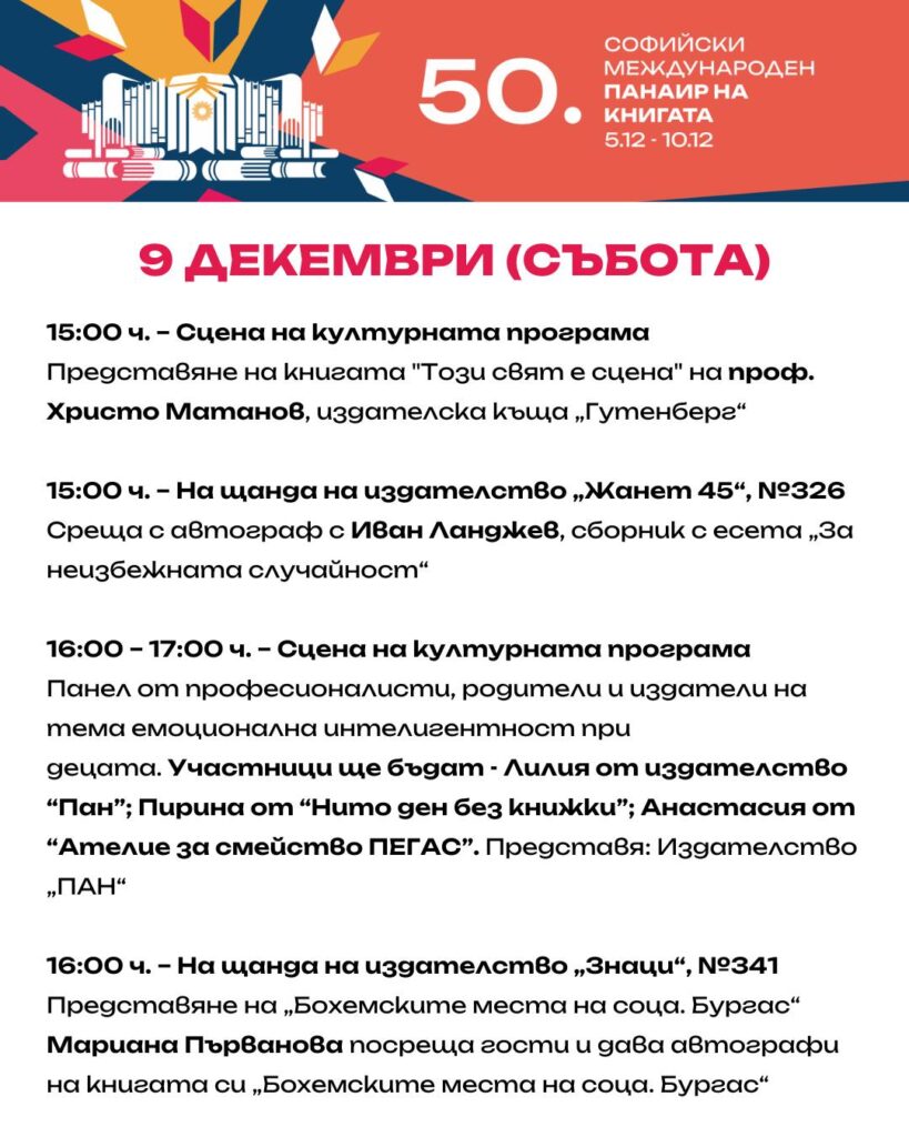 Софийски международен литературен фестивал 09.12.23