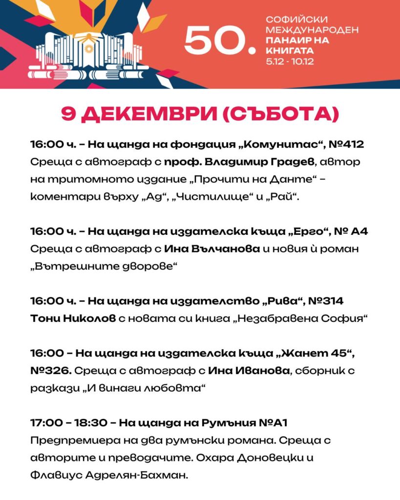 Софийски международен литературен фестивал 09.12.23