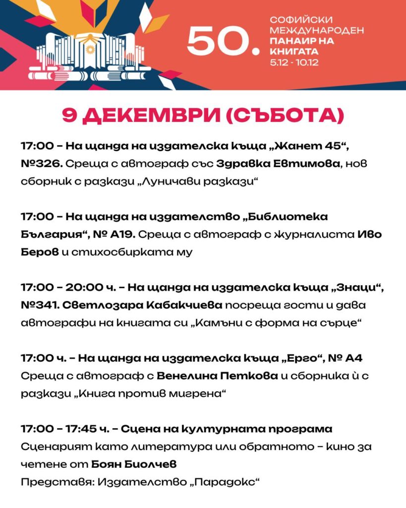 Софийски международен литературен фестивал 09.12.23