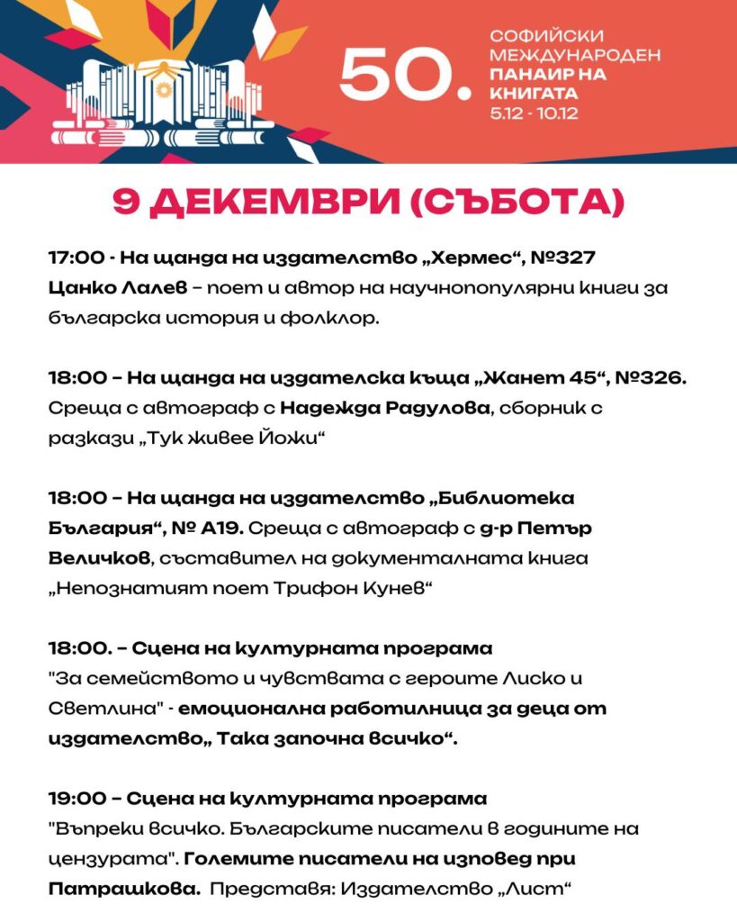 Софийски международен литературен фестивал 09.12.23
