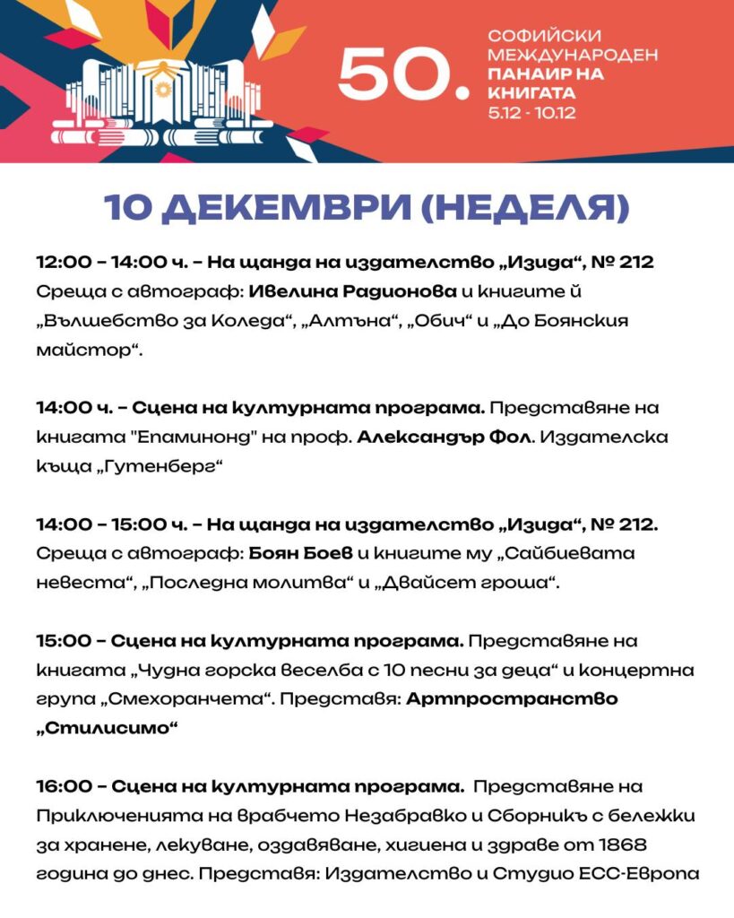 Софийски международен литературен фестивал 10.12.23